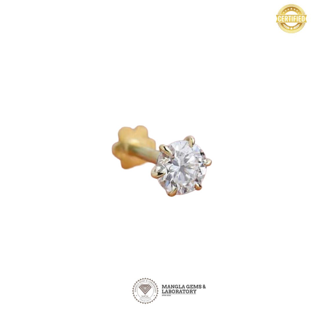 Natural Diamond Nose Pin - 0.31carrat/0.34ratti