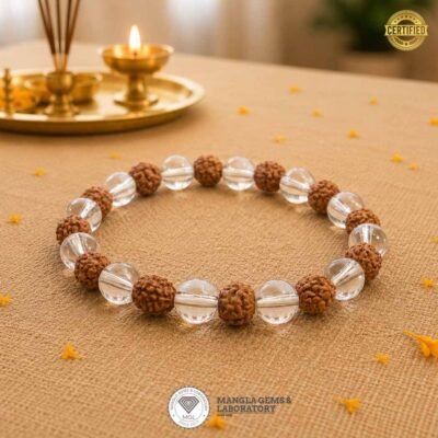 rudraksha sphatic braclet, certified bracelet